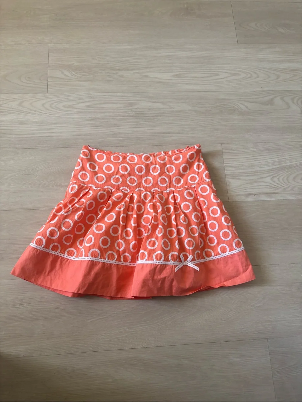 The Children's Place Coral Circle-Print Skater Skirt with White Trim